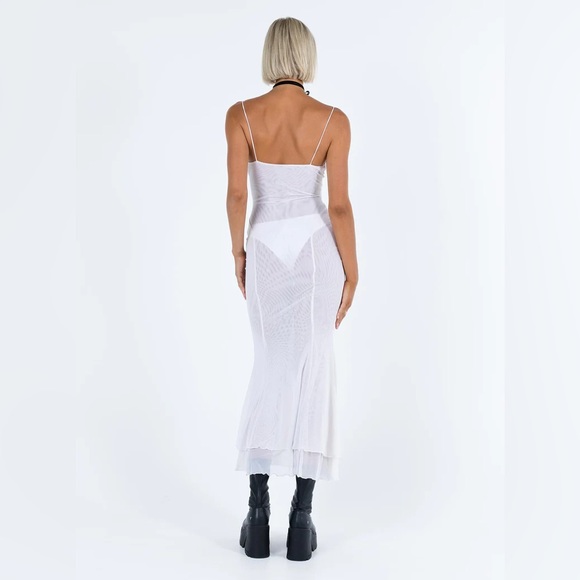Princess Polly SIKORA VINTAGE Sheer Mesh MAXI DRESS 0 WHITE - Picture 8 of 11